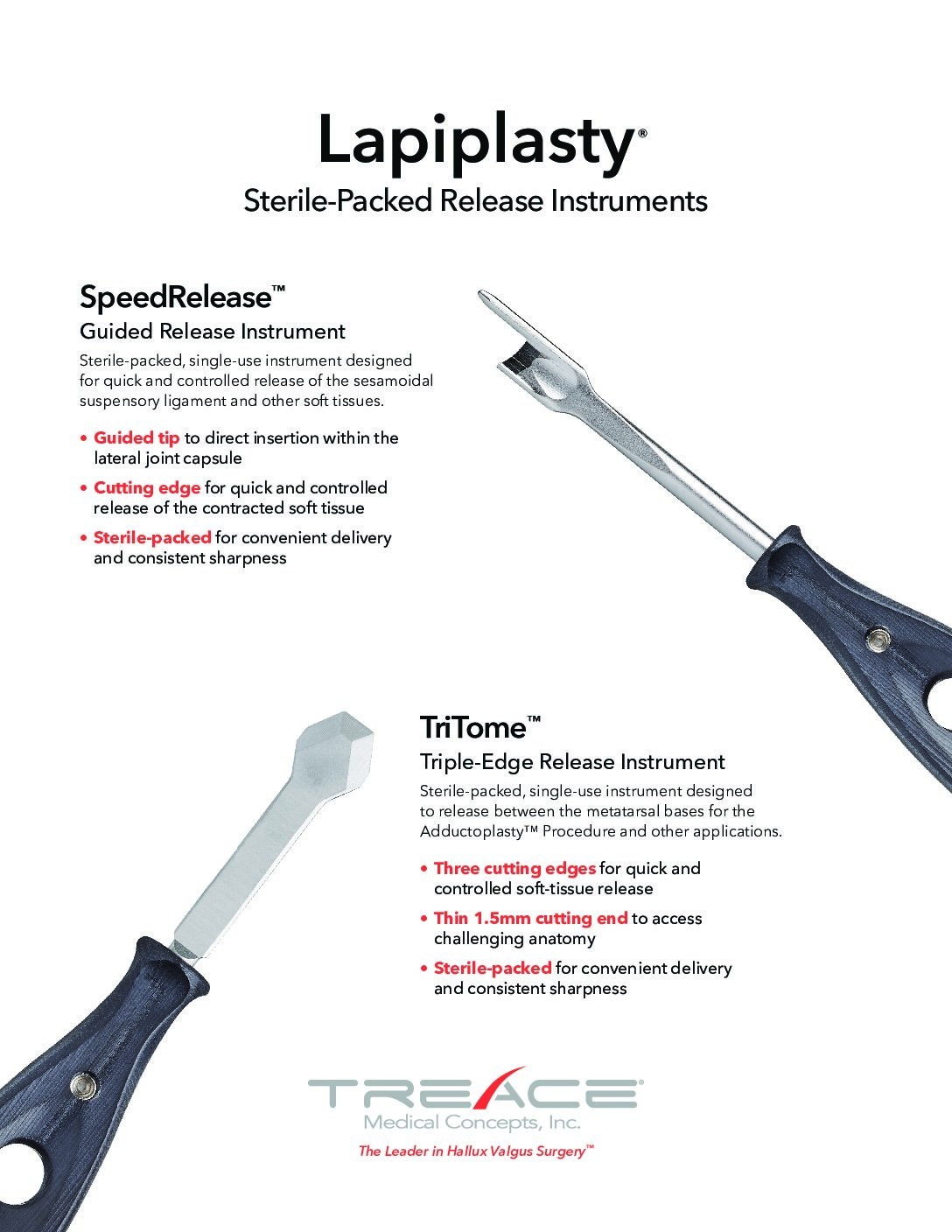 SpeedRelease™ and TriTome™ Sales Sheet